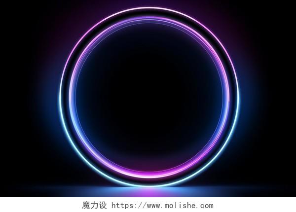 发光的霓虹灯颜色科技圆圈商务科技背景
